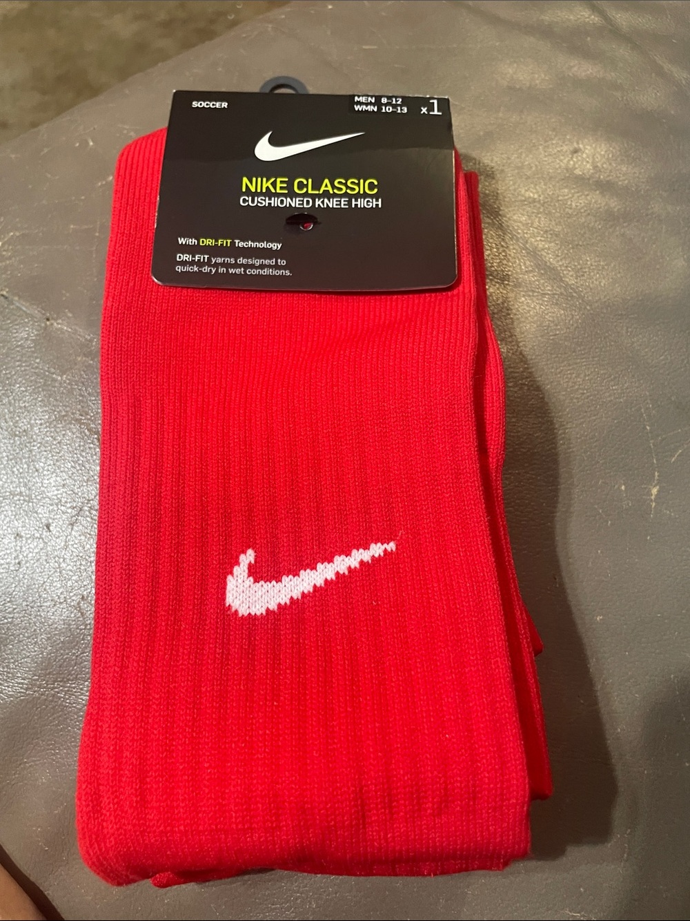 Nike Red Cushioned Knee High Athletic Socks with White Swoosh